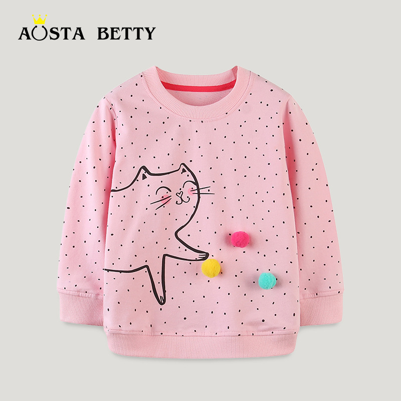 Cross-Border Supply of New Autumn Children's Sweatshirts, European and American Style Girls' Long-Sleeved Printed Round Neck Tops, New Autumn Models