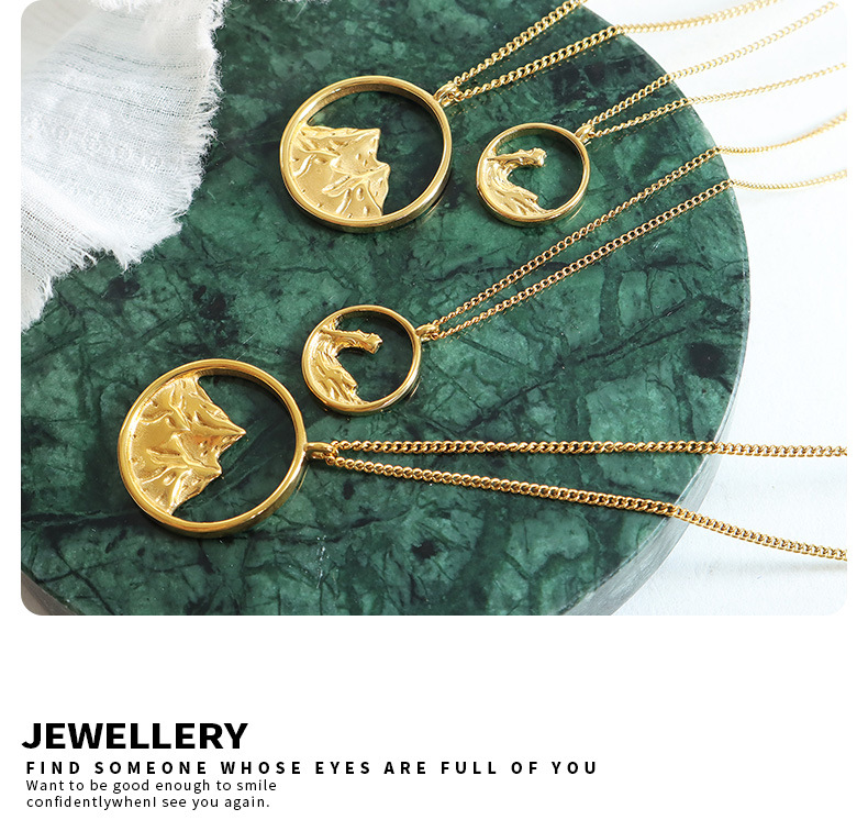 Fashion Geometric Titanium Steel Plating Pendant Necklace