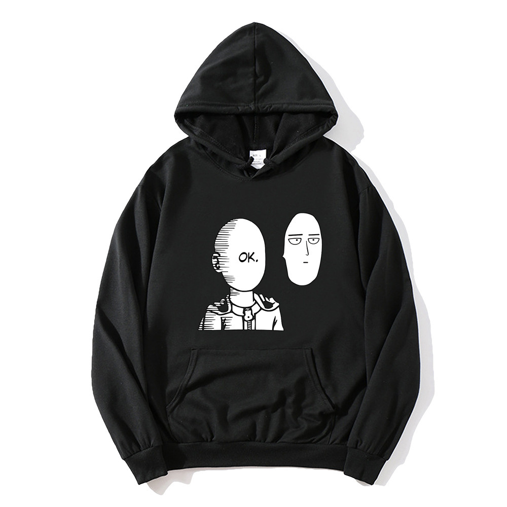 Un golpe Superman Saitama Teacher Anime Periférico Otoño e invierno Moda para hombres y mujeres Suéter de pareja Sudadera con capucha Chaqueta de manga larga