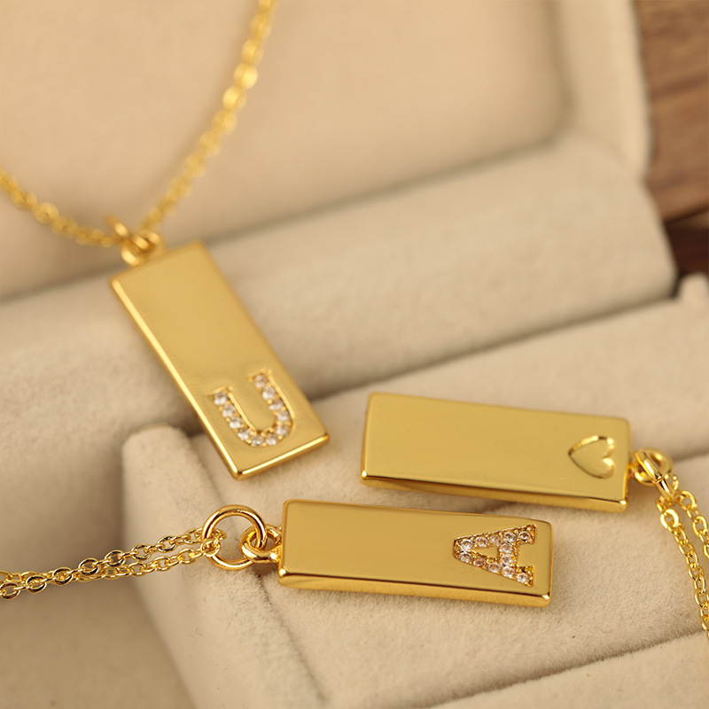 Fashionable geometric rectangular universal copper pendant with…