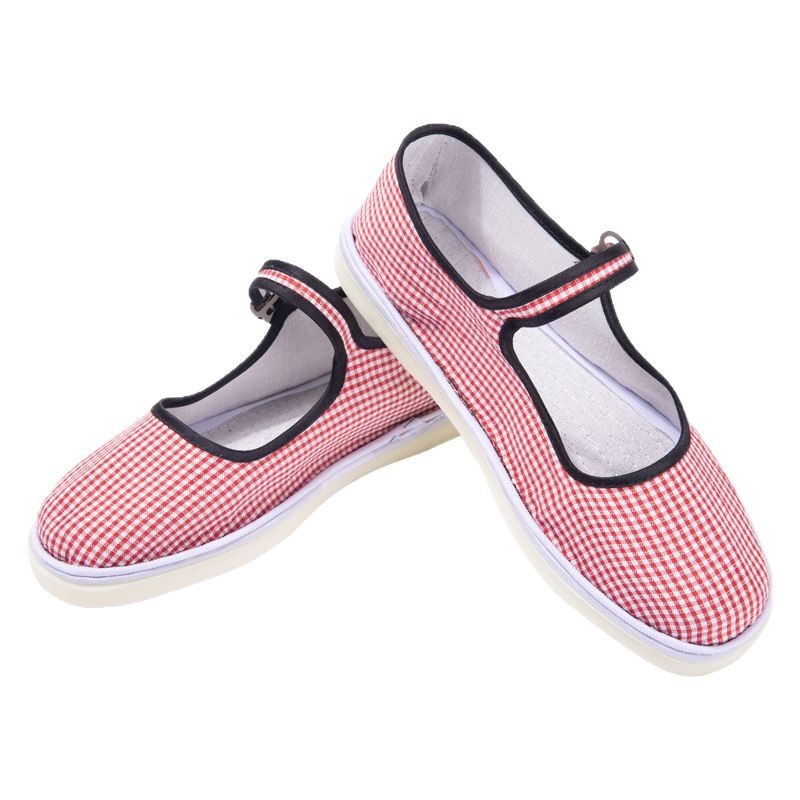 Zapatos casuales viejos de Beijing zapatos cosidos con suela de tendón de res tela de algodón boca baja suela plana suela de tendón de res zapatos de madre para mujer suela suave primavera y otoño