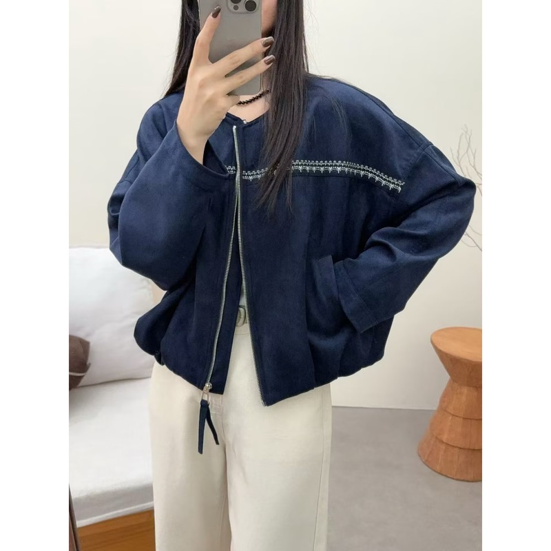 休闲复古麂皮绒短外套女春秋2025新款小个子夹克上衣流行爆款超火|undefined