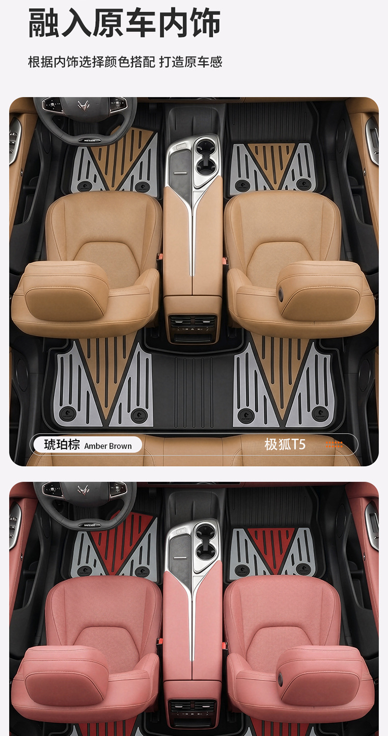 Suitable for Arcfox T1 T5 S5, Special Colorful Tpe Car Floor Mats and Trunk Mats