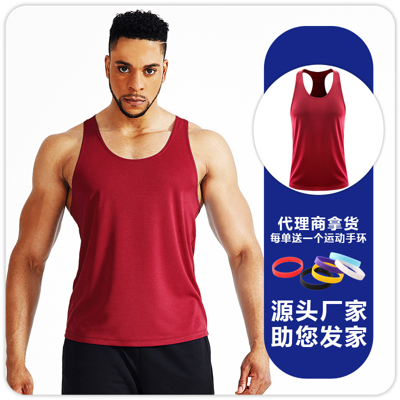 Chaleco de fitness entrenamiento muscular de los hombres sueltos en forma de I deportes delgados culturismo ropa casual chaleco sin mangas más Chaleco de tamaño