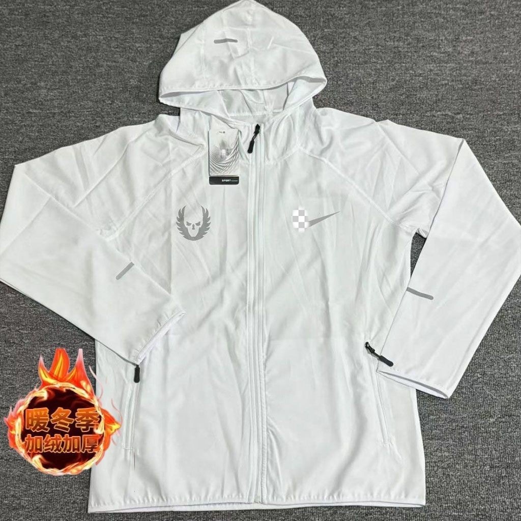 Fleece Reflective Night Running Jacket for Autumn and Winter, Unisex Windbreaker for Track and Field Training, Running, and Fitness