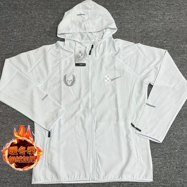 Fleece Reflective Night Running Jacket for Autumn and Winter, Unisex Windbreaker for Track and Field Training, Running, and Fitness
