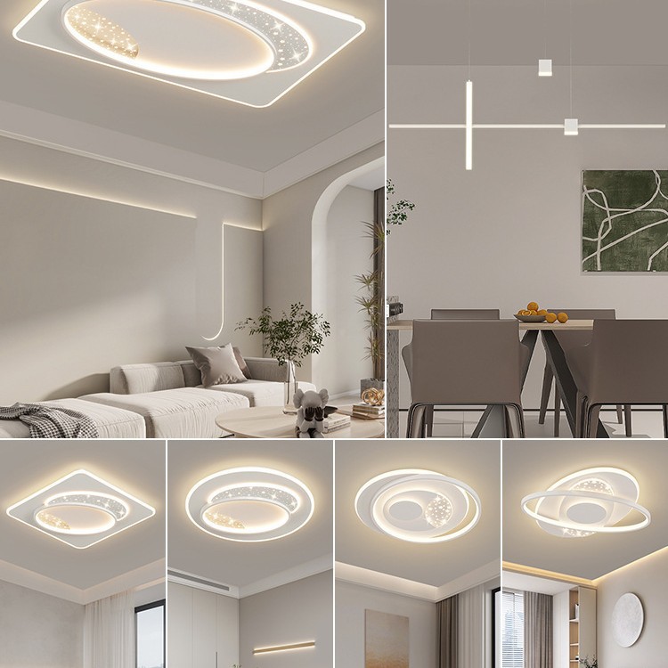 Estrellas lujosas en blanco 2023 sala de estar simple paquete de atmósfera nueva lámpara de techo de luz luz de techo de luz blanca completa
