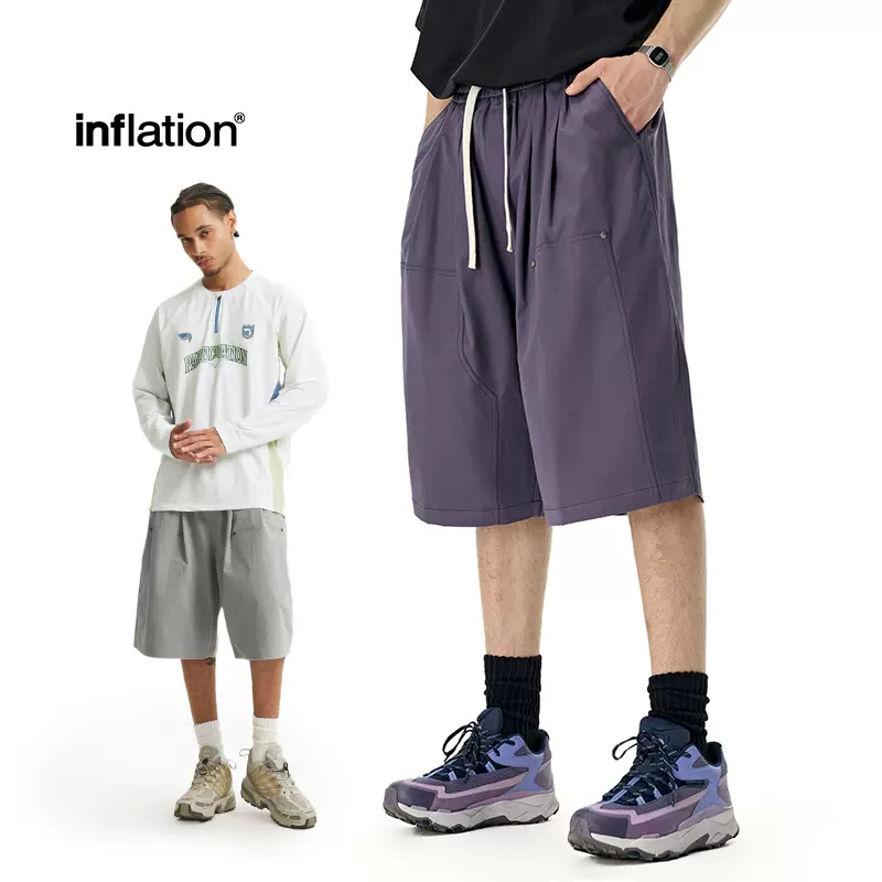 捷展男装|六分伐木工装裤2025春夏新品潮牌撞钉宽松休闲男士短裤