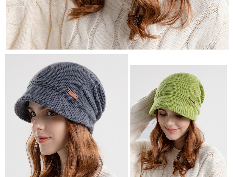 9960 Winter plush pile up for women's outdoor warmth cover hat with wide brim, small face and ear protection,_voghion.com