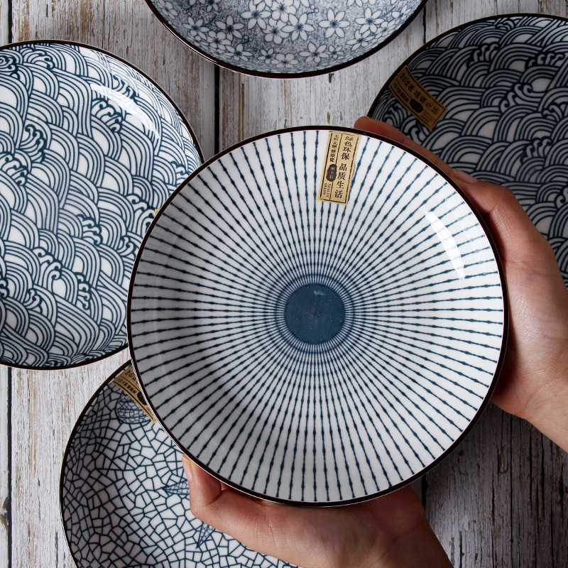 Japanese-style Ceramic Plate Dish Plate Dish Bowl Household Tableware Set Ceramic Bowl Dish Soup Bowl Noodle Bowl Dinner Plate Rice Bowl