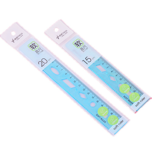 Soft ruler for primary school students with wavy line set, bendable, multi-functional and measurable curve graphic drawing and measuring tool
