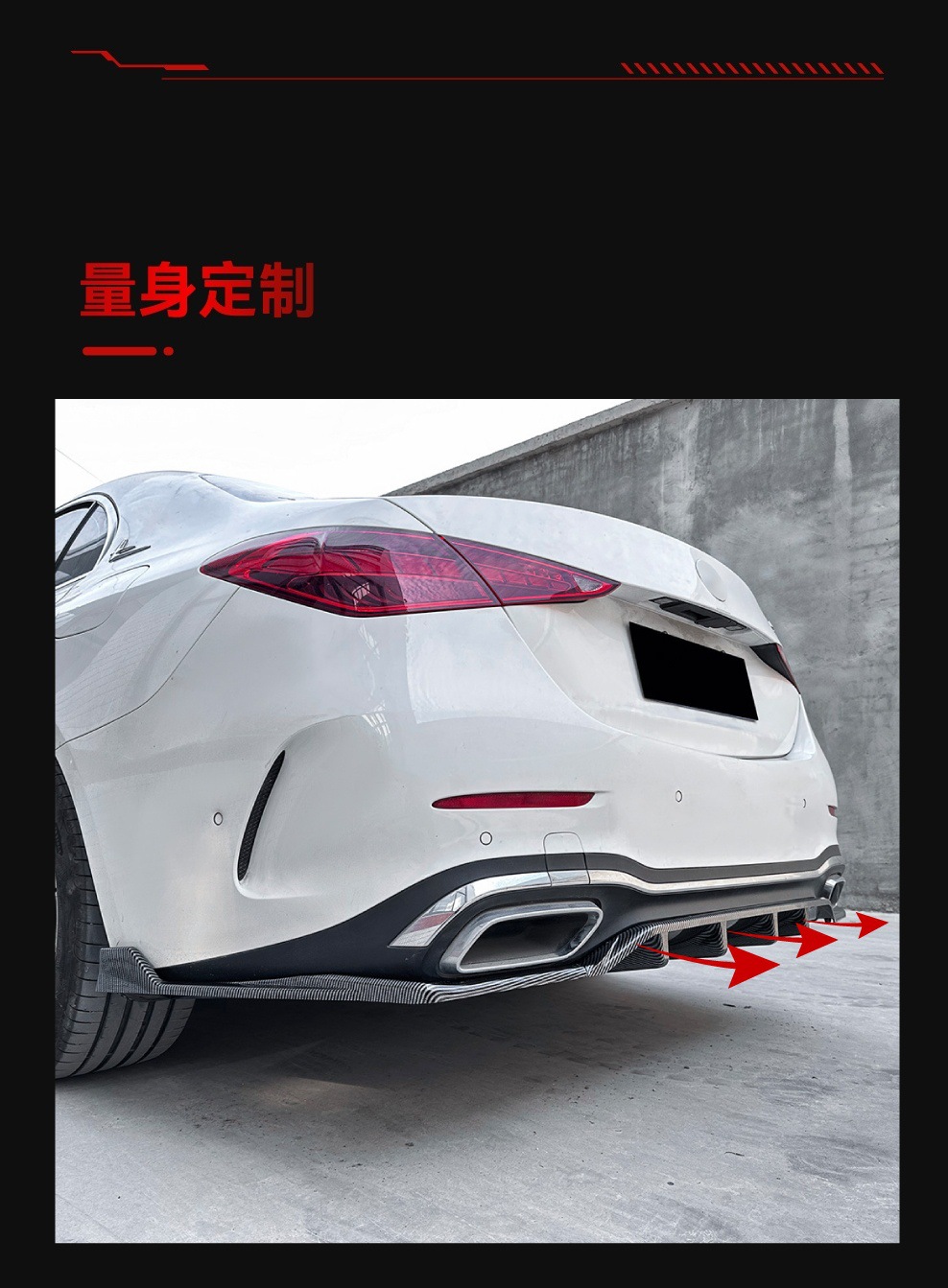 Applicable to 2022 Mercedes-Benz C- Class w206 c260 c43 amg line tail lip rear spoiler cross-border modification parts