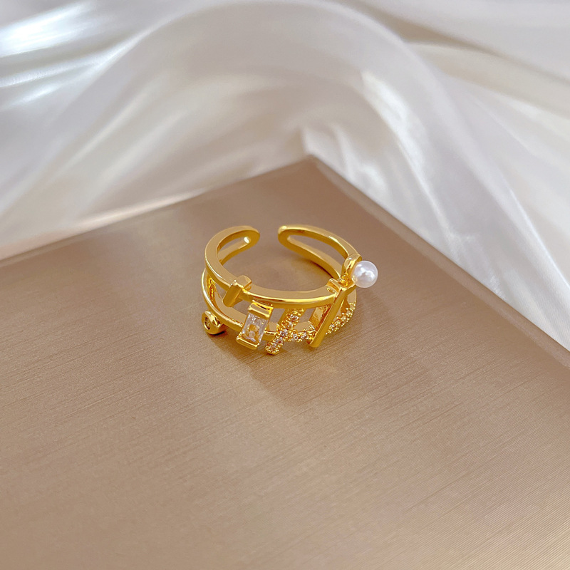 Elegant Geometric Pearl Ring For Women Minimalist Designer Style_voghion.com