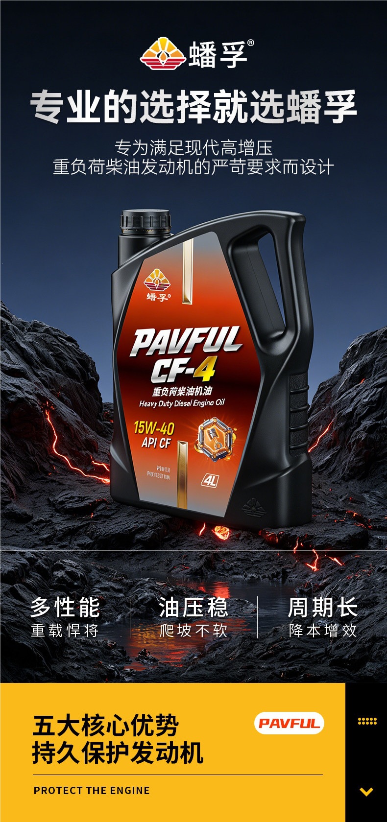 Genuine diesel engine oil for trucks, generators, single-cylinder micro-tillers, 15W-40 oil, fully synthetic lubricant