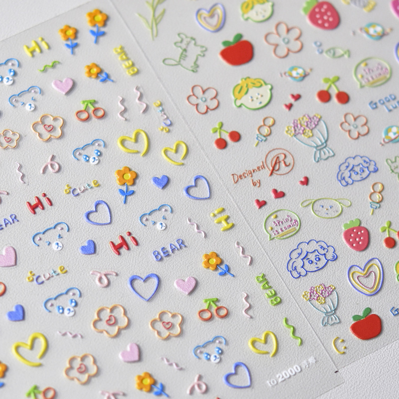 Free Shipping tomoni Relief Nail Art Stickers Love Rao Cooperation 5D Cute Nail Stickers Cute Graffiti 1961 Free Shipping tomoni Relief Nail Art Stickers Love Rao Cooperation 5D Cute Nail Stickers Cute Graffiti 1961