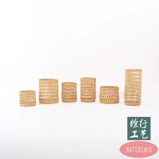 徐行黄草编织藤手工玻璃草编杯套网红隔热套ins桌面装饰摆件