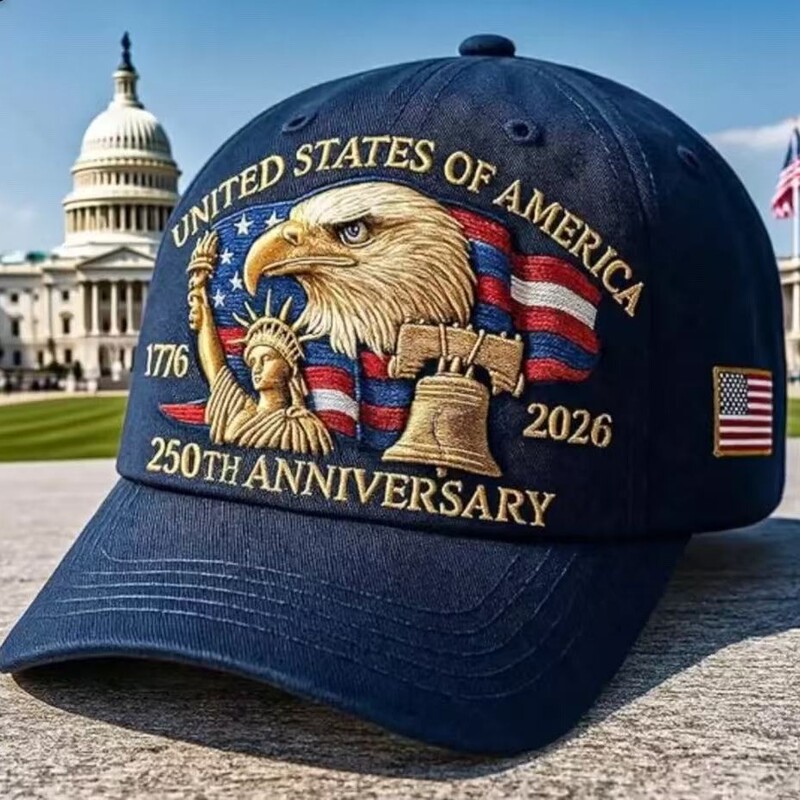 European and American Style 250Th Anniversary Embroidered Baseball Cap, Cross-Border Popular Sun Protection Hat, Factory Wholesale European and American Style 250Th Anniversary Embroidered Baseball Cap, Cross-Border Popular Sun Protection Hat, Factory Wholesale