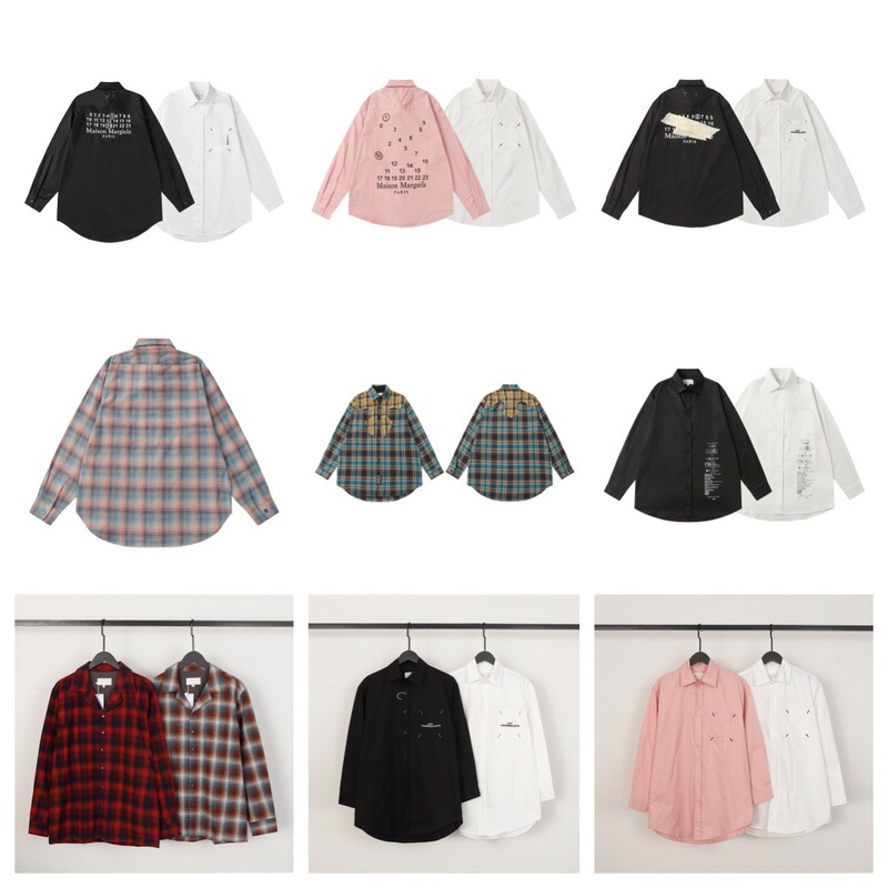 Autumn and Winter Trendy Maison Margiela Mm6 Jing Boran Unisex Plaid Shirt Long-Sleeved Shirt
