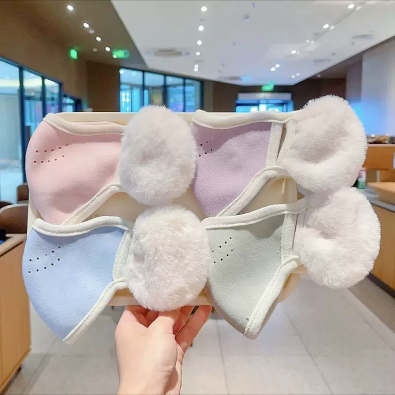 儿童冬季护耳口罩一体男童女童保暖防风护眼角加绒学生耳暖耳罩