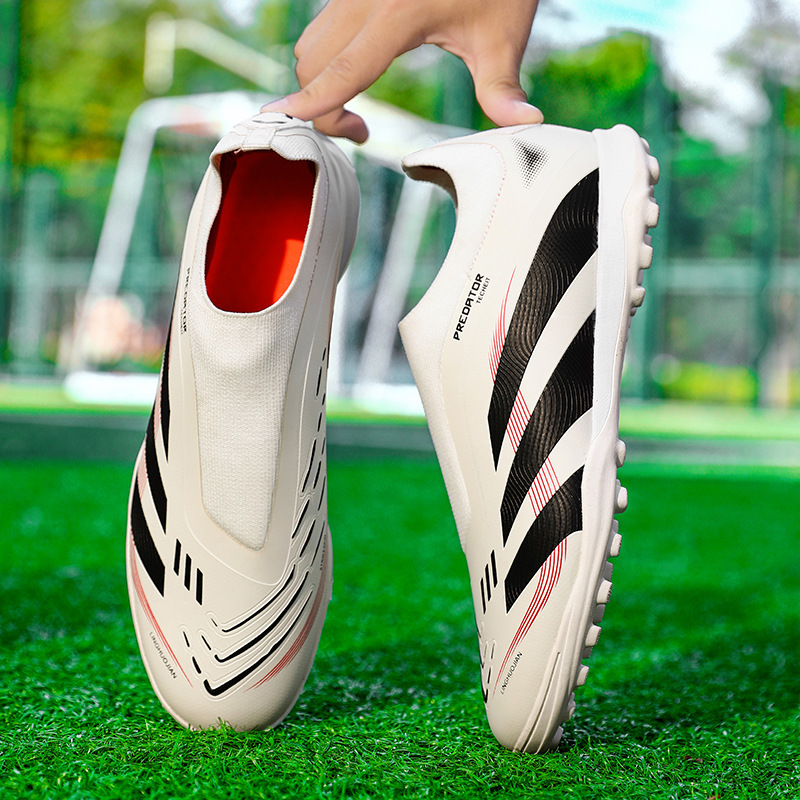 Zapatillas de Fútbol Tejidas de Corte Bajo AG TF Caucho TPU Transpirable para Césped
