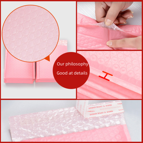 Pink long strip bubble bag, colored co-extruded film foam bag, black envelope bag, thick express bag, logistics packing bag