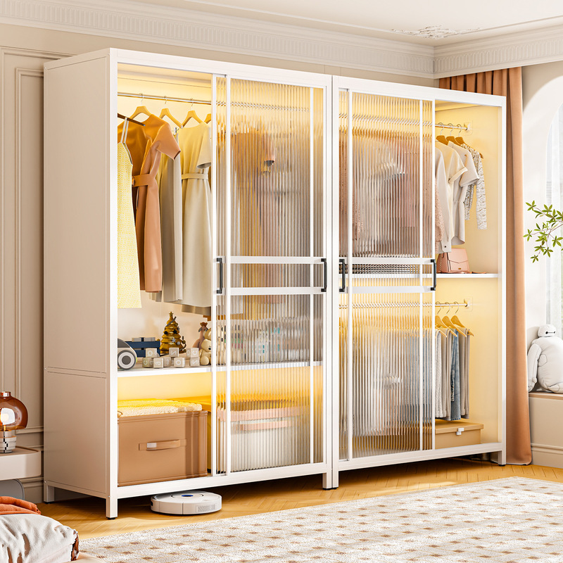 Wardrobe for Home Use in the Bedroom, Sliding Door, Easy Assembly, Sturdy and Durable, Small Apartment Steel Wardrobe, New Model Sliding Door Cabinet Wardrobe for Home Use in the Bedroom, Sliding Door, Easy Assembly, Sturdy and Durable, Small Apartment Steel Wardrobe, New Model Sliding Door Cabinet