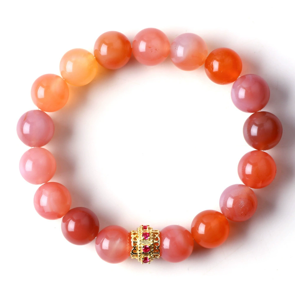 Оптовая продажа от производителя: браслет из соляного агата 10 мм, разноцветный, нишевый дизайн, браслет-конфетка, украшение для друзей, исцеляющий солнечный свет.