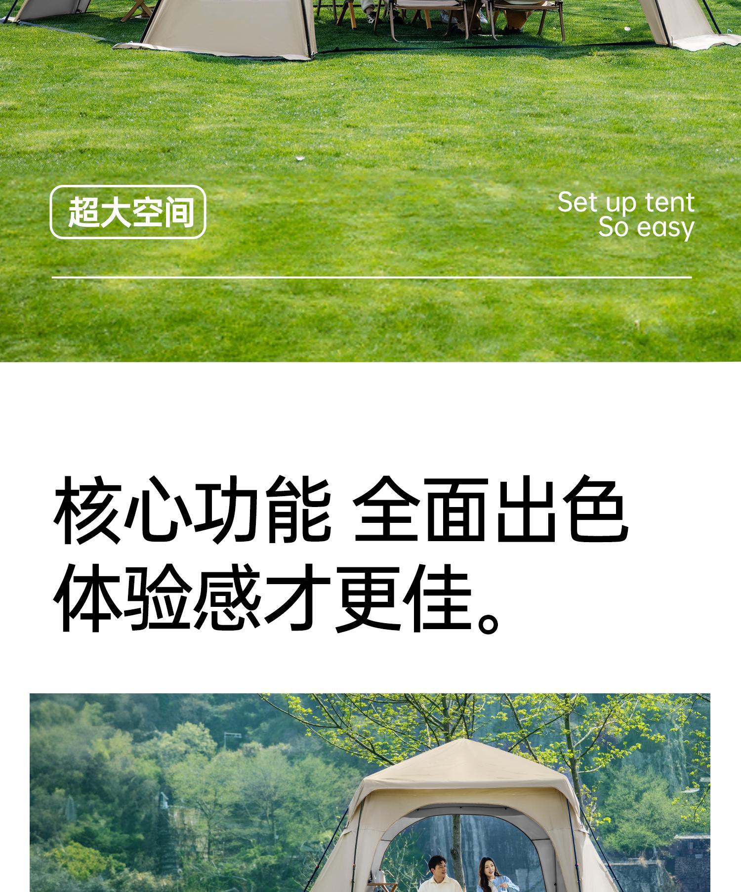 Vinyl Quick-Open No-Setup Dome Tent Outdoor Camping Gear Sun Protection Rainproof Canopy Stormproof