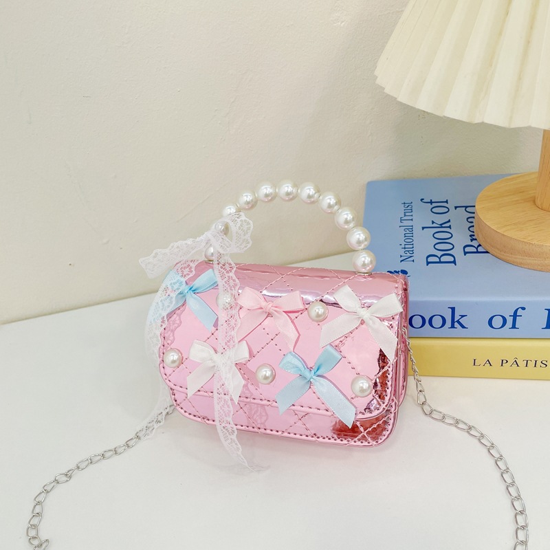 Longo Grace arco bolso de hombro de niñas cambio bolso de mochila de moda bolso infantil nuevo bolso de perlas de niñas