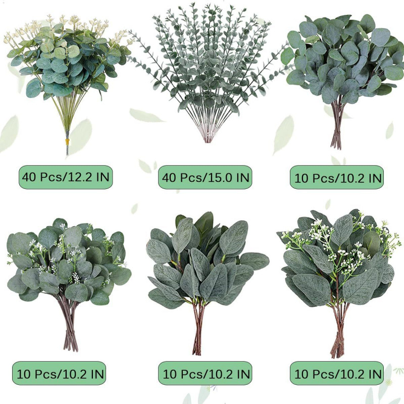 Eucalyptus Leaves Artificial Greenery Wedding DIY Bouquet Decorat