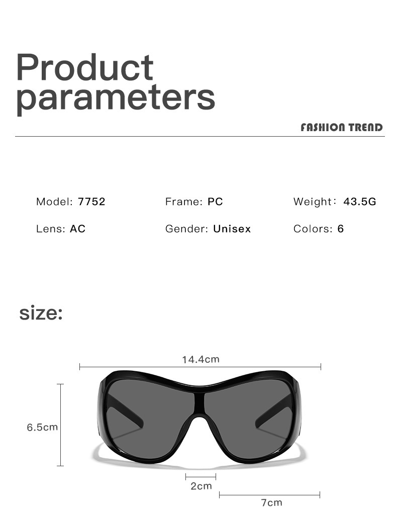 90g Weight Full Frame Glasses Structure Sunglasses Classification Ac, UV400 Protection Lens Material Square Glasses Style Outdoor, Travel Occasion Solid Color Pattern Unisex Gender Retro, Punk Style Grey, Black Color Retro Punk Solid Color Ac UV400 Protection Square Full Frame Women's Sunglasses 6