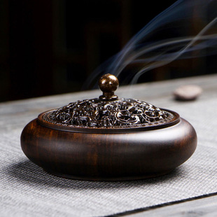 Incense Burners Ebony Solid Wood Household Indoor Incense Burners High-end Incense Burners for Buddha Tea Ceremony Ornaments