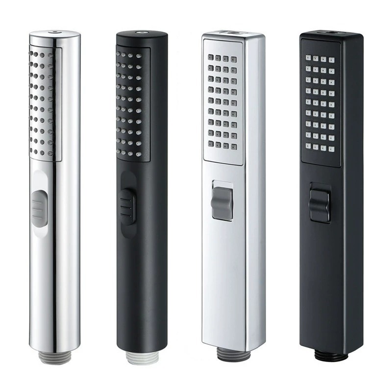 Cross-Border Hotel engineering ABS two-function spray gun pressurized shower button switch household portable black silver square