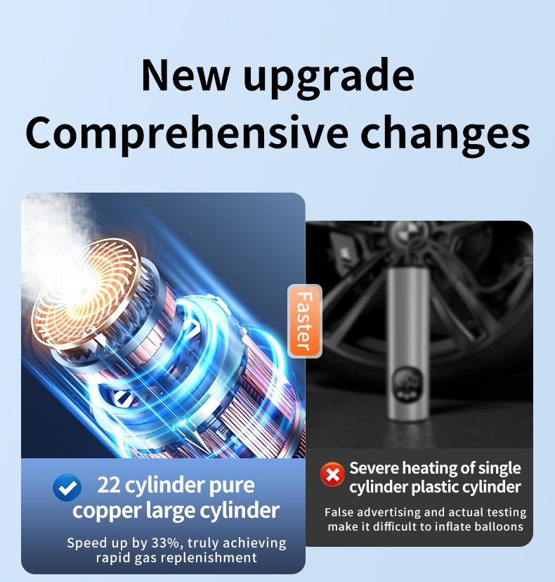 Fast-charging car air pump, wireless portable car-type electric vehicle tire 12v high-power inflator