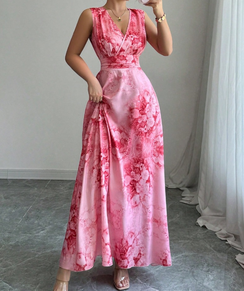 Bohemian Long Coat Women Summer 2025 New Style Waist Slimming Beach Vacation Dress_ecoleips.com