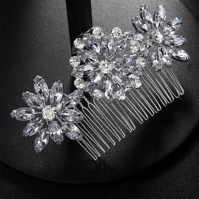 Europa y los Estados Unidos venden peinado de flores exagerado joyas de cabello de diamante accesorios de novia peinado de cabello