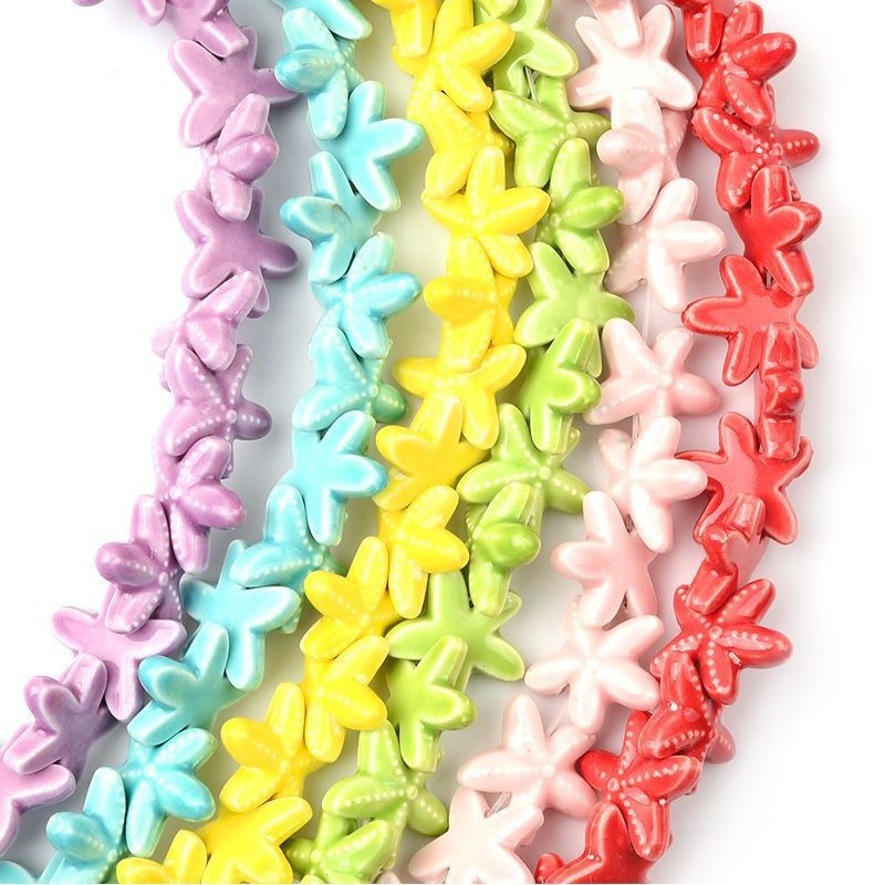 Beads Jewelry Making Type 10 PCS/Package Ceramics Starfish DIY Jewelry Accessories Beads