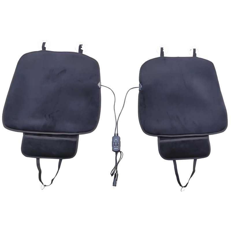 汽车加热坐垫秋冬季车垫 三挡可调短毛绒保温垫子12V电加热小方垫|ms