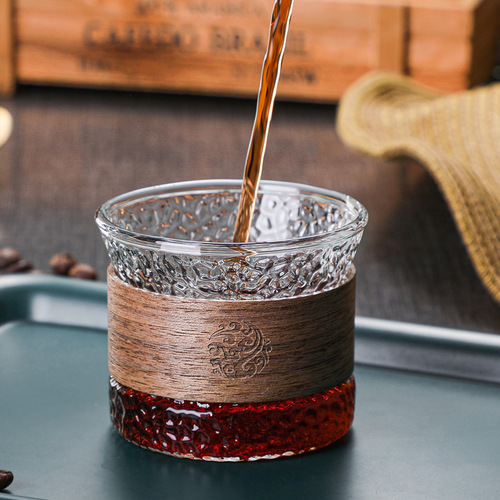 Hammered glass master cup home kung fu tea set Japanese heat-resistant vertical pattern small tea cup single tea bowl tea cup