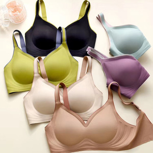Plain muscle no mark jelly strip underwear women's thin no steel ring small chest adjustable large chest show small bra women