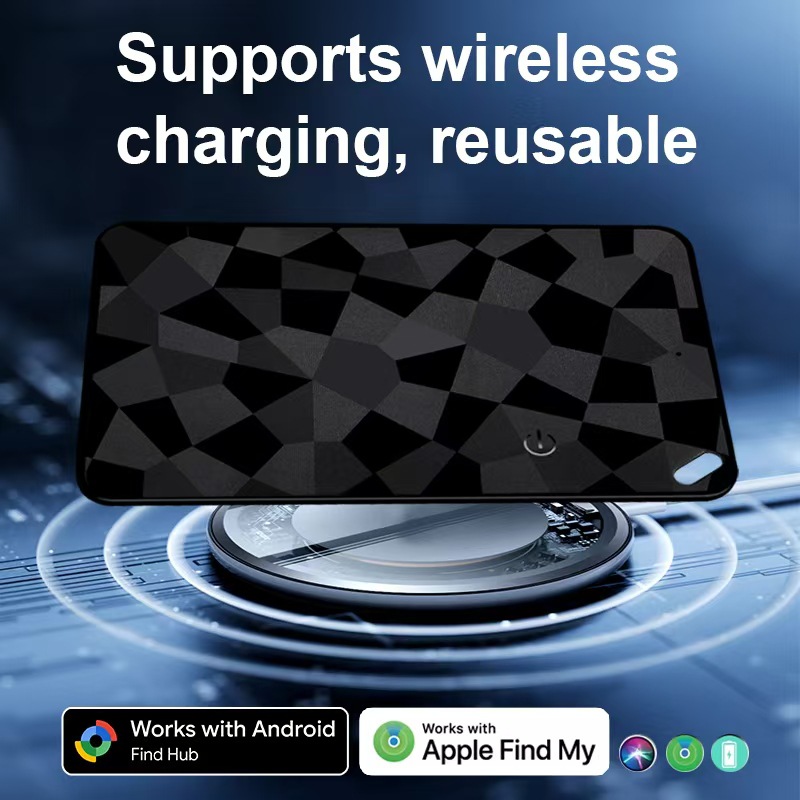 Apple'nin Küresel Konumlandırma Ultra İnce Kablosuz Şarj Kartı Kayıp Önleyici Cihaz Cüzdan Kartı Bulucu İzleyici için Uygun