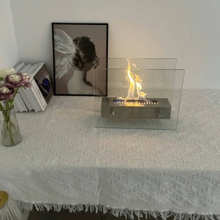 Desktop small alcohol fireplace flame atmosphere decorative lamp European heater indoor living room villa art decorations