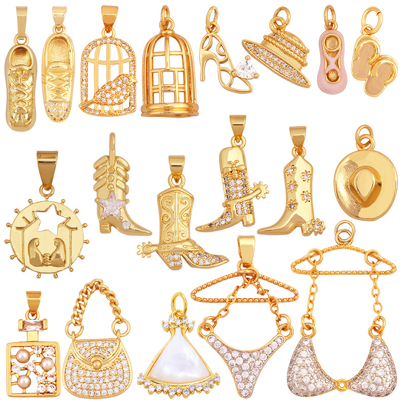 2g Weight Pendant Jewelry Making Type 15 * 20mm Jewelry Making Size DIY Jewelry Accessories Classification 1 Piece Quantity Copper Material Bag, Boots, Shoe Pattern All Seasons Season Polished Finish Plating Design Elegant, Sweet, Classic Style Style 1 Piece 15 * 20mm Copper Bag Boots Shoe Polished Pendant DIY Jewelry Accessories 无