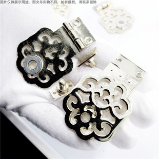 Wooden Box Tea Box Hidden Buckle Gift Box Packaging Box Buckle Exquisite Buckle Design Magnetic Antique Alloy Fastener