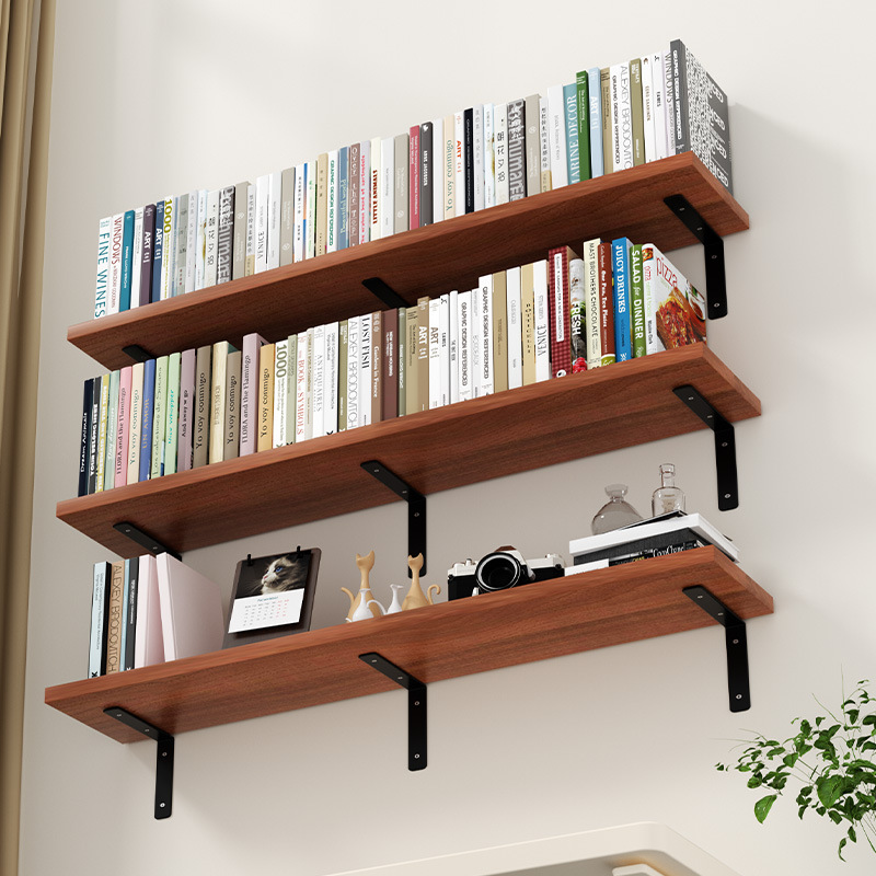 Estante de pared estante de pared estante de pared tipo estante de pared tipo estante de madera fijo soporte de pared superior estante de libro de tablero multicapa