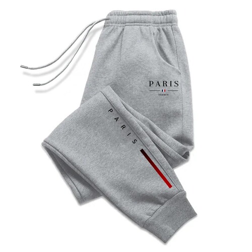 2025 Paris Print Men's Athletic Pants High-End Men's Home Outdoor Leisure Sports Slow-Distance Running Pants Urban Fashion