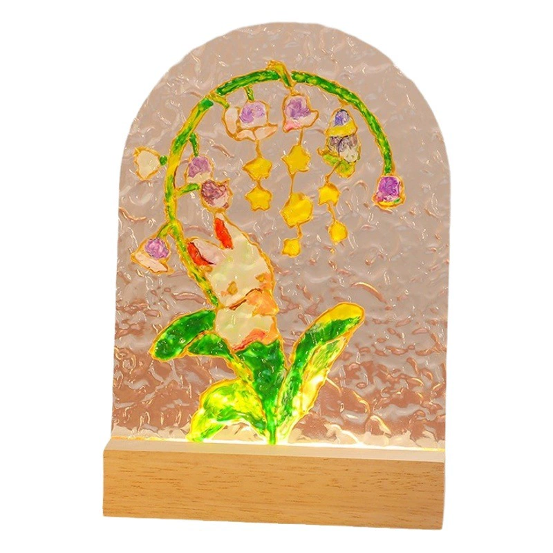 Креативная картина маслом ручной работы, материал «сделай сам», посылка, стеклянная живопись, водная рябь, ночник, акриловая доска для рисования, праздничный подарок