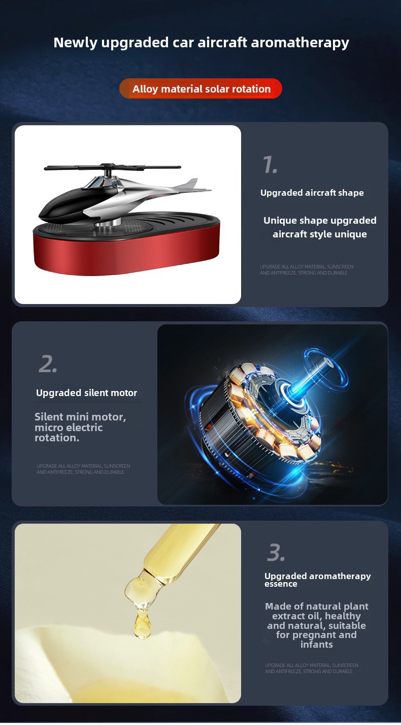 Auto Parfüm Auto Aromatherapie Auto Deodorant Langanhaltender Duft Licht Duft Solar Helikopter Dekoration_voghion.com