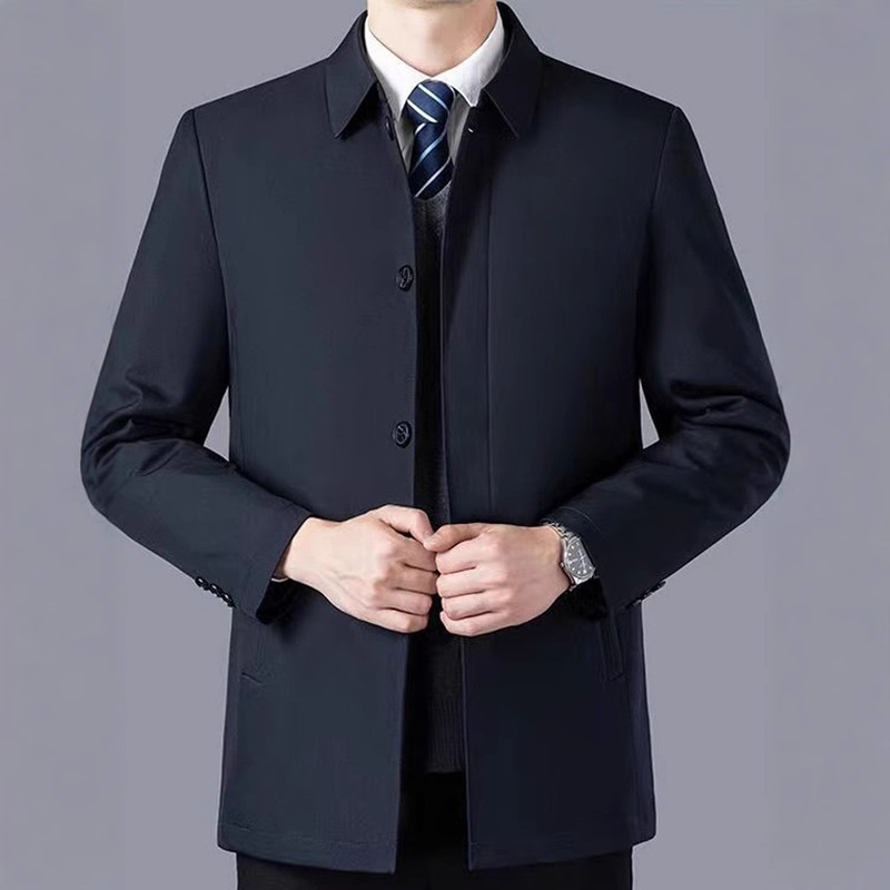 Manufacturer Wholesale Middle-Aged and Elderly Dad Jackets Men's Spring and Autumn Middle-Aged High-End Executive Jackets Button Casual Tops