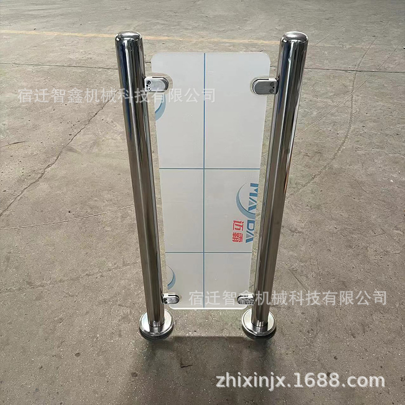 Ático escalera de vidrio barandilla barandilla escalera de acero inoxidable columna redonda balcón barandilla interior y exterior villa barandilla